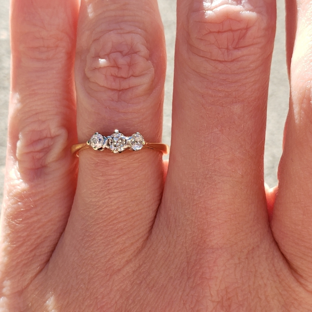 Beautiful Antique Old European Cut Diamond Ring